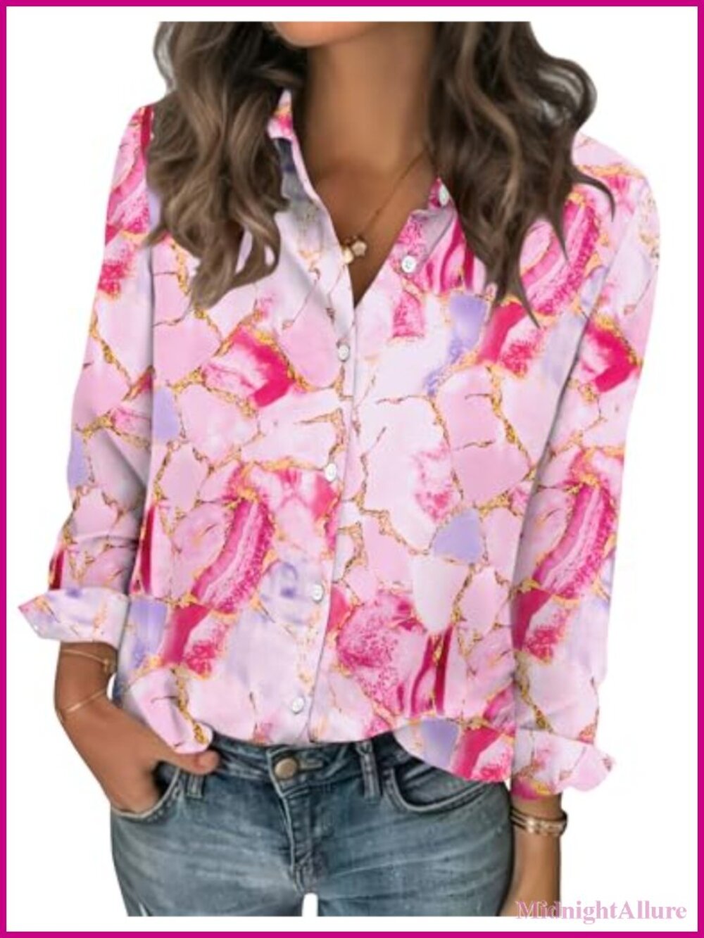 Chiffon Long Sleeve Button Down Blouse Women Office Business Casual